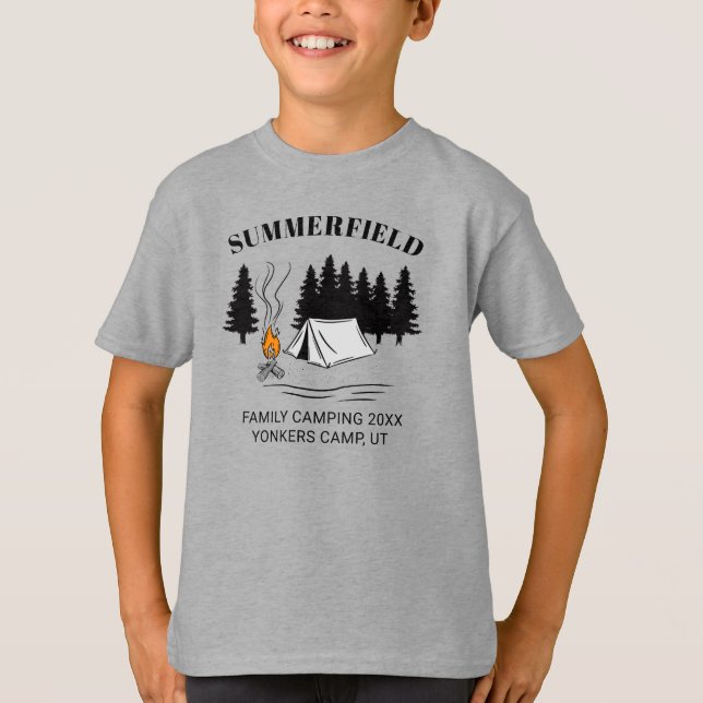 T-shirt Camping Voyage Camping Famille Réunion sur mesure  (Devant)