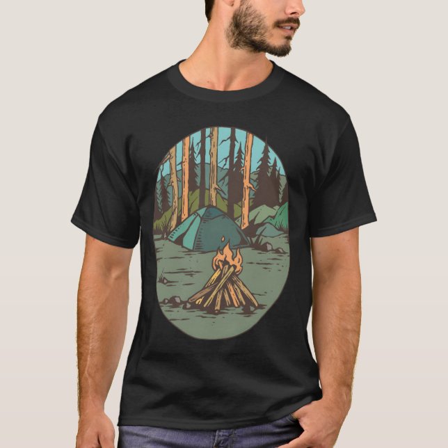 T-shirt Camping Wald funny (Devant)