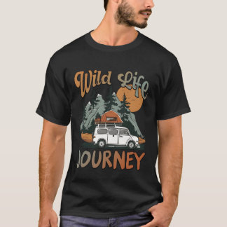 T-shirt Camping Wild Life Journey retro