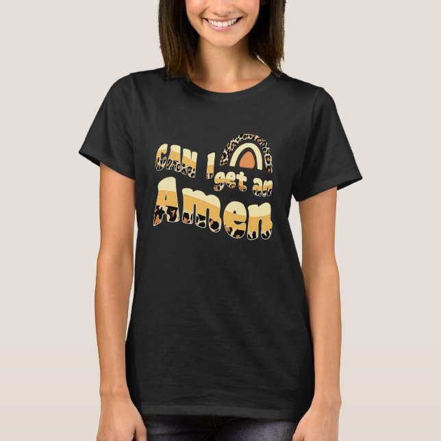 T-shirt Can I Get An Amen Christian Jesus God  Leopard Pri (Devant)