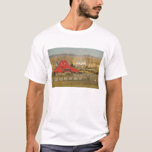 T-shirt Canada, Alberta, Pincher Creek : grange rouge et r