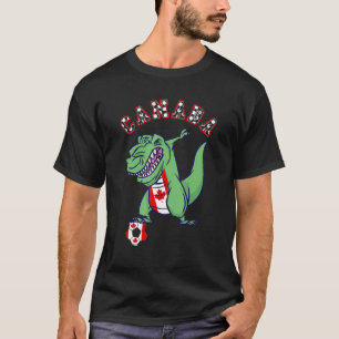 T-shirt Canada Dabbing Rex Dino Maple Leaf Soccer canadien