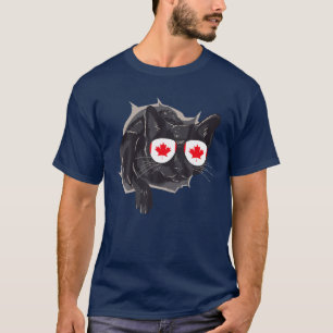 T-shirt Canada Drapeau Drôle Cannelle Cannelle Lunettes de