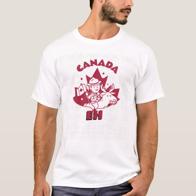 T-shirt Canada Eh se traduit en français par Canada hein o (Devant)