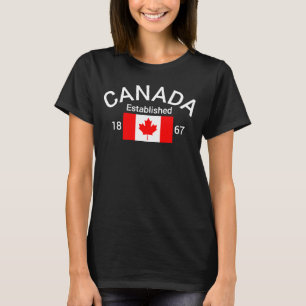 T-shirt Canada Est. 1867 avec drapeau canadien (rouge) - C