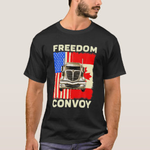 T-shirt Canada Frdom Convoy Drapeau US Canadian Trucker Su