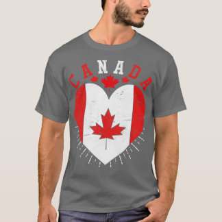 T-shirt Canada Lover Maple Leaf Canadian Flag Heart Canada