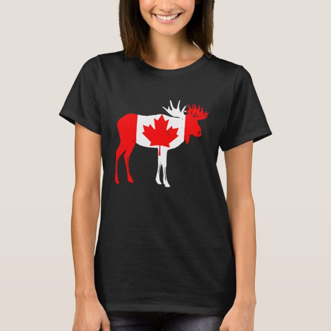 T-shirt Canada Moose Canadian Flag Pride (Devant)