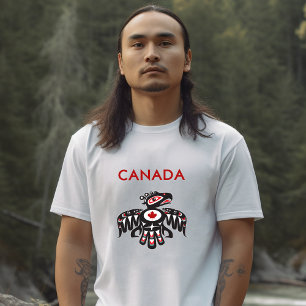 T-shirt Canada Pacifique Nord-Ouest Haida Oiseau de couleu