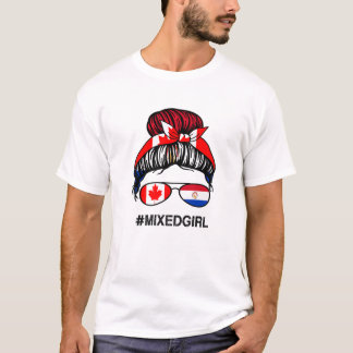 T-shirt Canada Paraguay Drapeau canadien Paraguayan Messy 