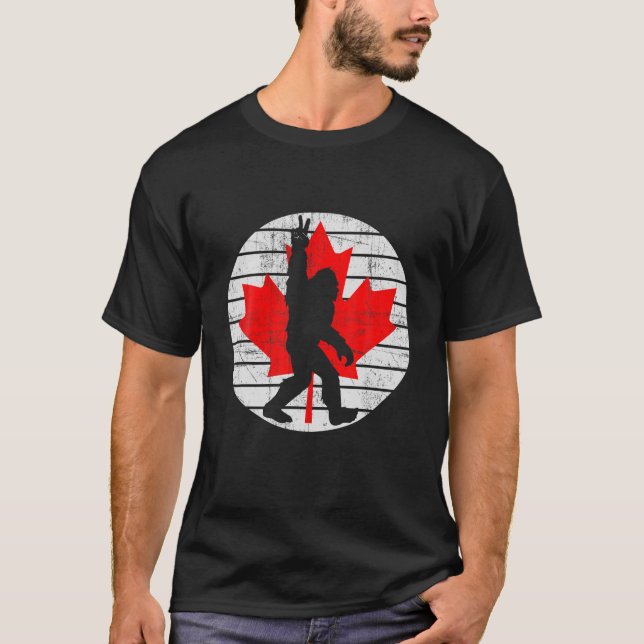 T-shirt Canada Sasquatch Feuille d'érable Canada (Devant)