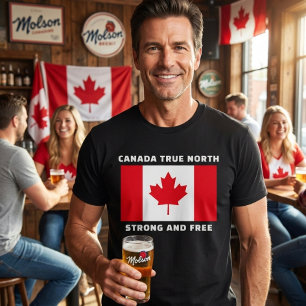 T-shirt Canada Véritable Nord Fort Et Libre. Chemise Tri-B
