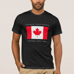 T-shirt Canada Véritable Nord Fort Et Libre. Chemise Tri-B