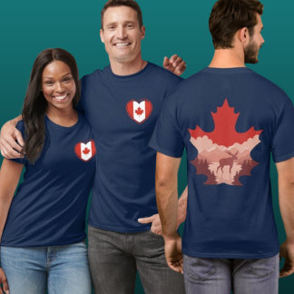 T-shirt Canada Wildlife Heart Double-Sided Graphic Tee