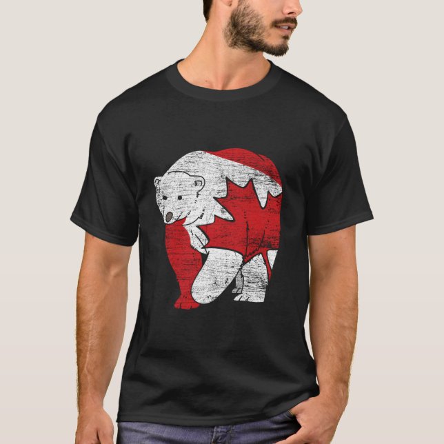 T-shirt Canadian Bear Maple Leaf Canada (Devant)