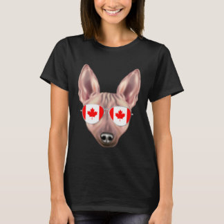 T-shirt Canadian Flag American Hairless Terrier Dog Canada