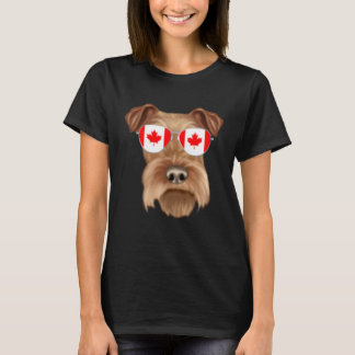 T-shirt Canadian Flag Irish Terrier Dog Canada Pocket