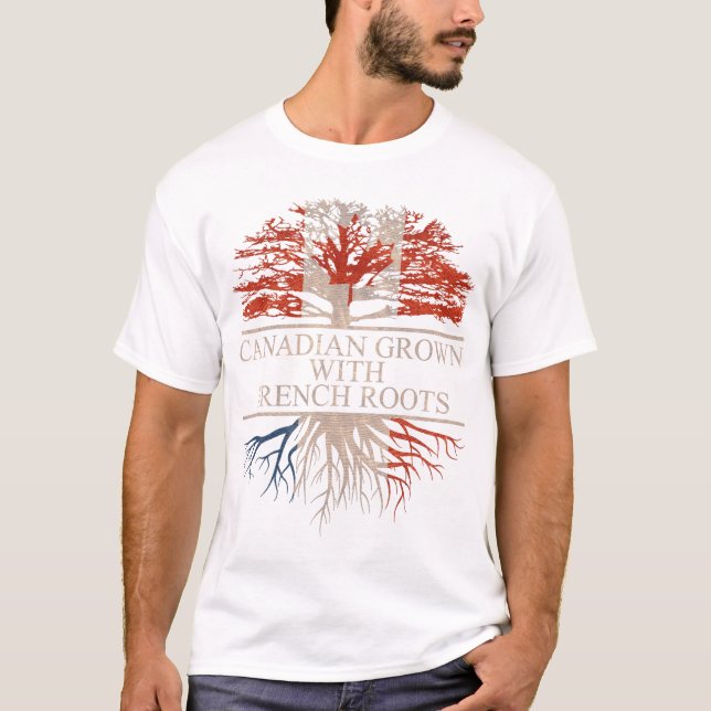 T-shirt canadien cultivé avec des racines françaises vinta (Devant)