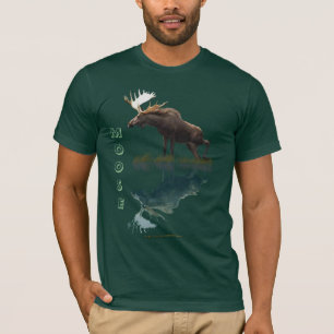 T-shirt canadien de l'orignal dans l'eau
