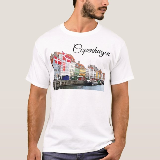 T-shirt Canal de Nyhavn à Copenhague, Danmark (Devant)