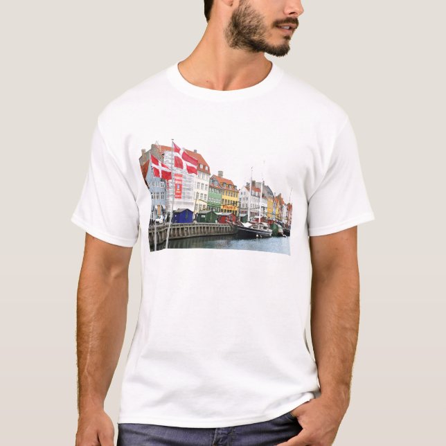 T-shirt Canal de Nyhavn à Copenhague, Danmark (Devant)