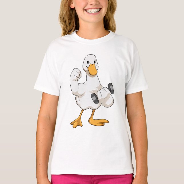 T-shirt Canard à Bodybuilding avec Dumbbell (Devant)
