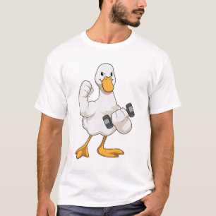 T-shirt Canard à Bodybuilding avec Dumbbell