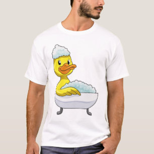 T-shirt Canard à la baignade avec baignoire et mousse