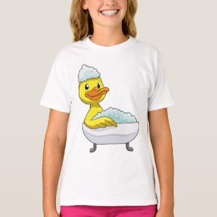 T-shirt Canard à la baignade avec baignoire et mousse