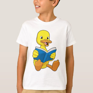 T-shirt Canard à la lecture avec livre