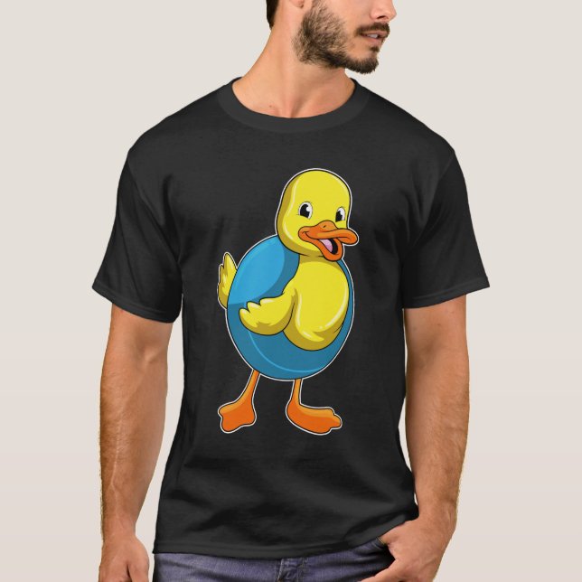T-shirt Canard à nager avec anneau de nage (Devant)