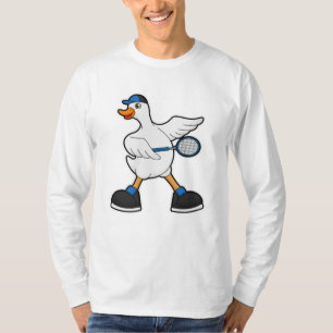 T-shirt Canard au Tennis avec raquette de tennis & Casquet