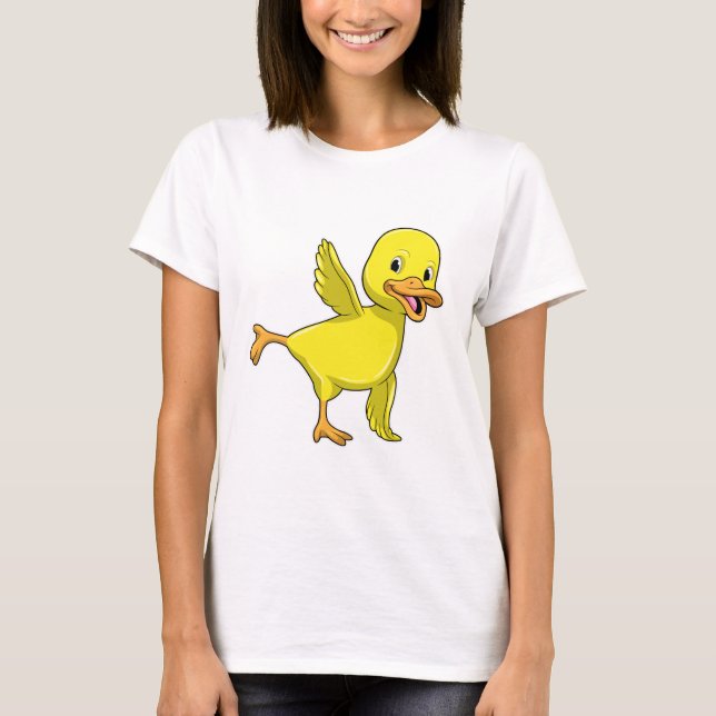 T-shirt Canard au Yoga Exercice d'étirement (Devant)