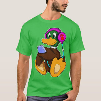 T-shirt Canard avec casque de téléphone