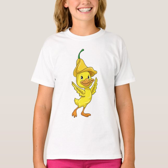 T-shirt Canard avec Casquette Bell jaune (Devant)