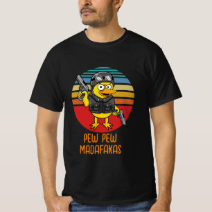 T-shirt Canard avec Pistols Fou Vintage, Pew Pew Pew Madaf