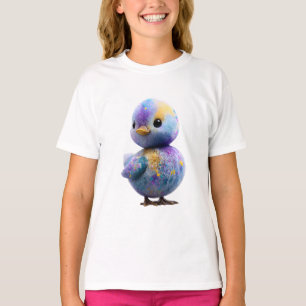 T-shirt Canard Bébé Coloré Peint à l'Éclaboussure Enfants