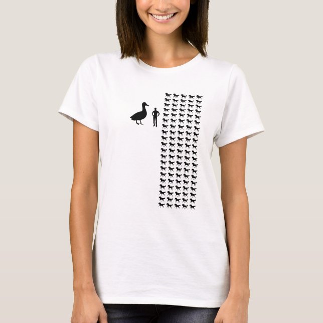 T-shirt canard Cheval-classé contre 100 chevaux (Devant)