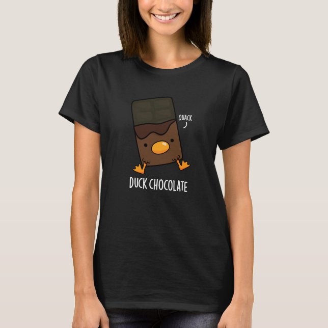 T-shirt Canard Chocolat Funny Dark Chocolate Pun Dark BG (Devant)