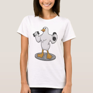 T-shirt Canard comme Bodybuilder avec des cloches