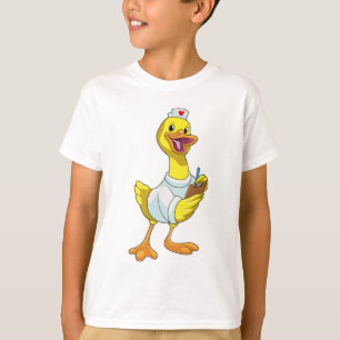 T-shirt Canard comme infirmière avec coeur