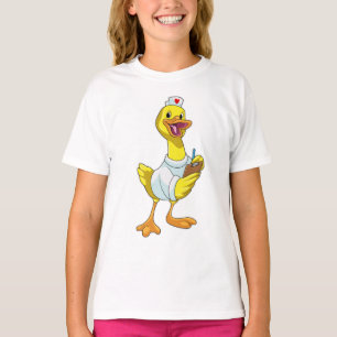 T-shirt Canard comme infirmière avec coeur