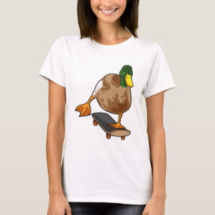 T-shirt Canard comme patineur avec skateboard