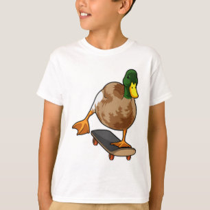 T-shirt Canard comme patineur avec skateboard
