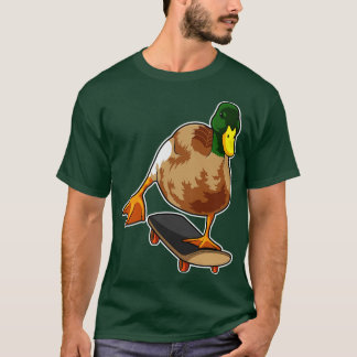 T-shirt Canard comme patineur avec skateboard 2
