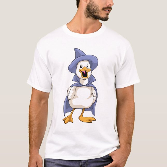 T-shirt Canard comme sorcière avec Casquette (Devant)
