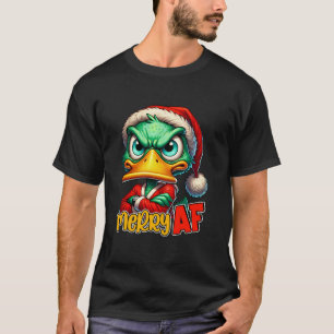 T-shirt Canard d'hiver de Noël grincheux à Santa Hat Merry