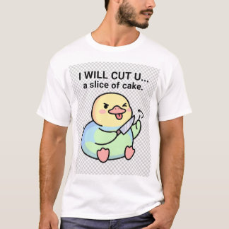 T-shirt Canard drôle avec gâteau de couteau de jeu de mots