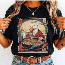 Canard drôle mangeant des ramen japonais pour les