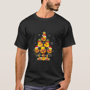 T-shirt Canard en caoutchouc Arbre de Noël Xmas Lumière en